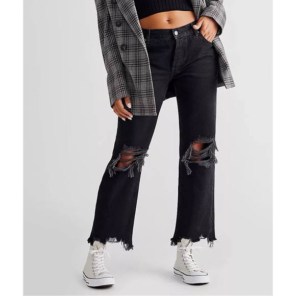 Free People Maggie Mid-Rise Straight-Leg Jeans Size 26S - Picture 2 of 16